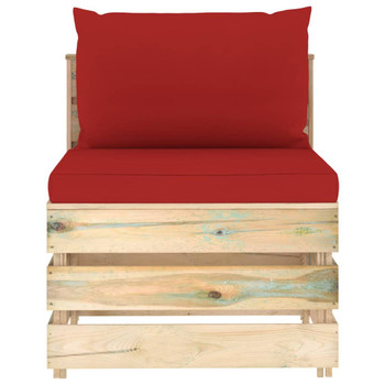 Modularna srednja sofa s jastucima od zeleno impregniranog drva 3074513