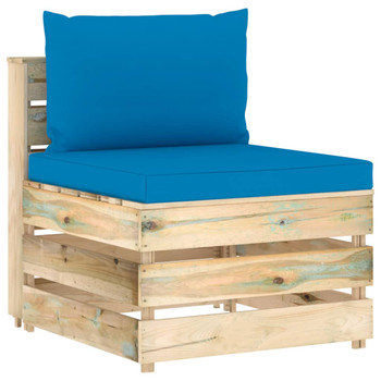 Modularna srednja sofa s jastucima od zeleno impregniranog drva 3074511