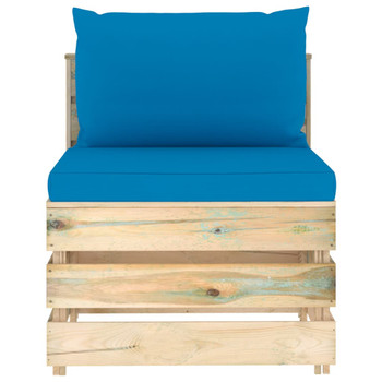 Modularna srednja sofa s jastucima od zeleno impregniranog drva 3074511