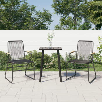 Vrtne stolice 2 kom crne 58 x 59 x 85,5 cm od PVC ratana 312173