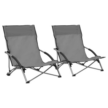Sklopive stolice za plažu od tkanine 2 kom sive 312491