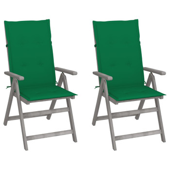 Nagibne vrtne stolice s jastucima 2 kom masivno bagremovo drvo 3064703