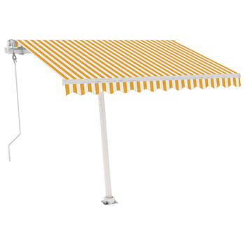 Samostojeća automatska tenda 350 x 250 cm žuto-bijela 3069528