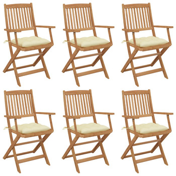 Sklopive vrtne stolice s jastucima 6 kom od bagremovog drva 3065478