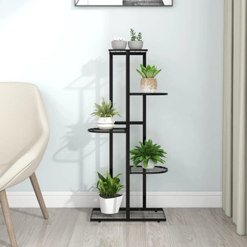 Stalak za cvijeće s 5 razina 43 x 22 x 98 cm crni metalni 336110