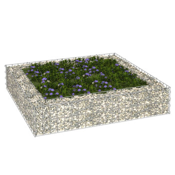 Gabionska povišena gredica od pocinčanog čelika 100x100x20 cm 151311