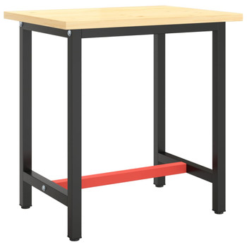 Okvir za radni stol mat crni i mat crveni 70x50x79 cm metalni 151449