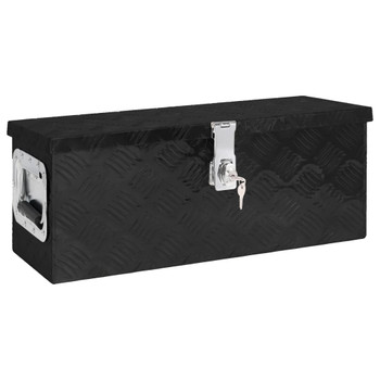 Kutija za pohranu crna 60 x 23,5 x 23 cm aluminijska 152249