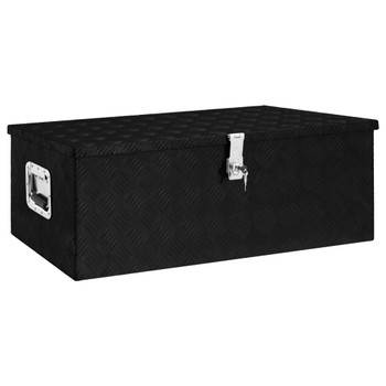Kutija za pohranu crna 90 x 47 x 33,5 cm aluminijska 152255