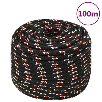 Brodski konop crni 14 mm 100 m od polipropilena 152358