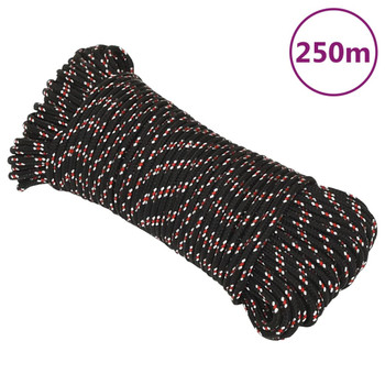 Brodski konop crni 3 mm 250 m od polipropilena 152325