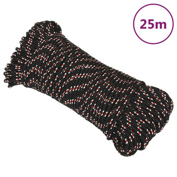 Brodski konop crni 3 mm 25 m od polipropilena 152322