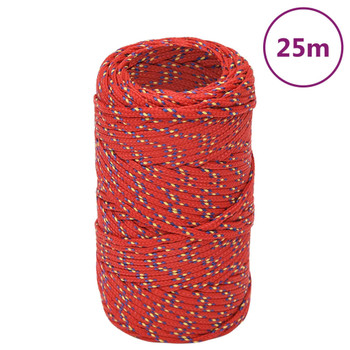 Brodski konop crveni 2 mm 25 m od polipropilena 152370