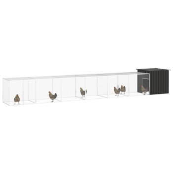 Kavez za kokoši antracit 700 x 91 x 100 cm od pocinčanog čelika 3106456