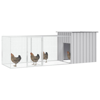 Kavez za kokoši sivi 300x91x100 cm od pocinčanog čelika 3106460