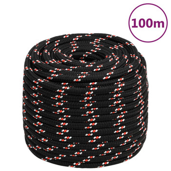 Brodski konop crni 18 mm 100 m od polipropilena 152366