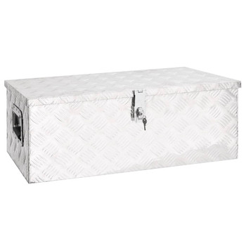 Kutija za pohranu srebrna 80 x 39 x 30 cm aluminijska 152252