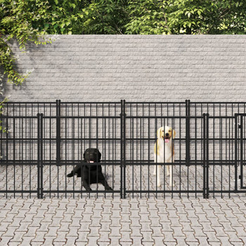 Vanjski kavez za pse čelični 18,77 m² 3124606