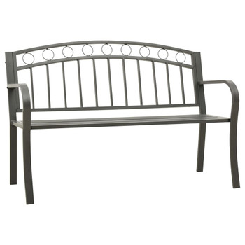 Vrtna klupa siva 120 cm čelična 319586