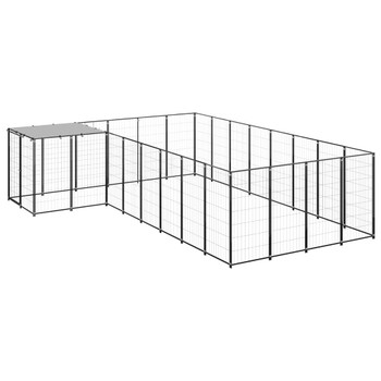 Kavez za pse crni 10,89 m² čelični 3082226
