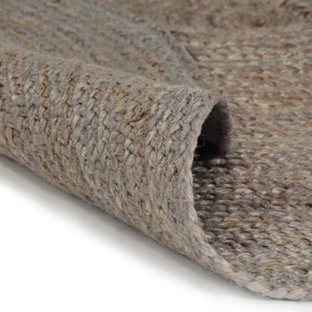 Ručno rađeni tepih od jute okrugli 210 cm sivi 343594