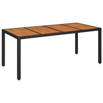Vrtni stol s drvenom pločom crni 190 x 90 x 75 cm od poliratana 319905