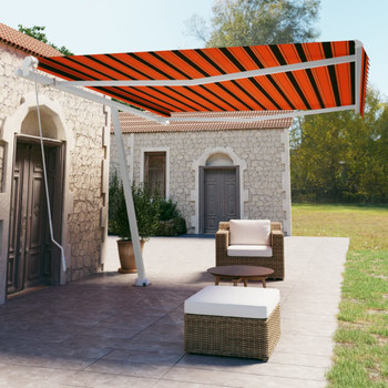 Samostojeća tenda ručno uvlačenje 450 x 350 cm narančasto-smeđa 3069640