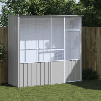 Kavez za ptice sivi 215 x 78 x 200 cm od pocinčanog čelika 172345