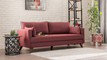 Sofa za 3 sjedala Bella kauč na razvlačenje - bordo crvena