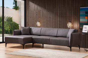 Ugaona sofa Belissimo lijevo - tamno siva