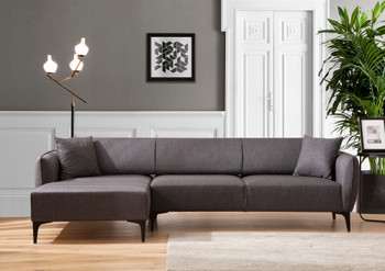 Ugaona sofa Belissimo lijevo - tamno siva