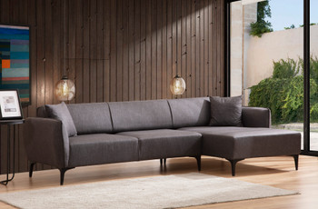 Ugaona sofa Belissimo desno - tamno siva