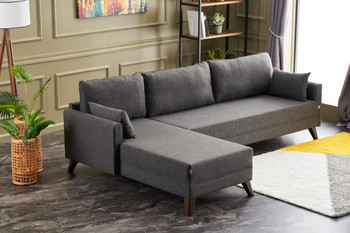 Ugaona sofa Bella kutna sofa lijevo - antracit