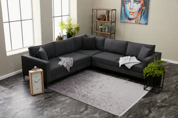 Ugaona sofa Berlin - antracit, crna