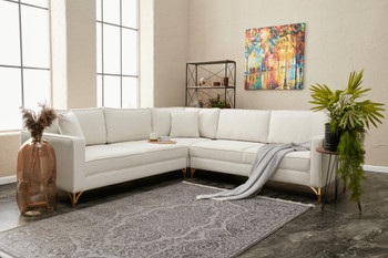 Ugaona sofa Berlin - krem, zlato