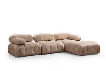 Ugaona sofa Bubble Corner (L1-O1-1R -Puf) - krem