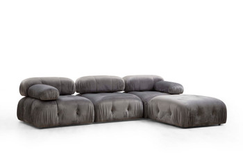 Ugaona sofa Bubble Corner (L1-O1-1R -Puf) - Siva