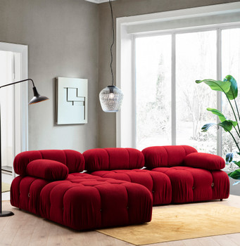 Ugaona sofa Bubble Corner (L1-O1-1R -Puf) - Crveni