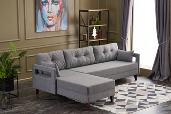 Ugaona sofa Comfort Lijevo - Siva