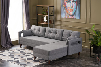 Ugaona sofa Komfor desno - siva