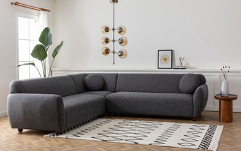 Ugaona sofa Eddy Corner 2 (3L-C-3R) - tamno siva