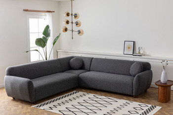 Ugaona sofa Eddy Corner 2 (3L-C-3R) - tamno siva