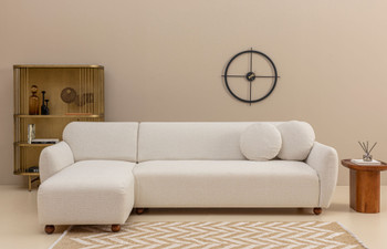 Ugaona sofa Eddy Corner Lijevi (CHL-3R) - Bijela