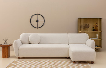 Ugaona sofa Eddy Corner Right (L3-CHL) - Bijela