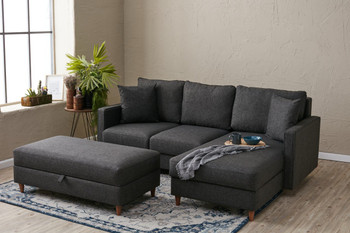 Ugaona sofa Eva desno - antracit