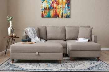 Ugaona sofa Eva Desno - Krem