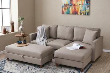 Ugaona sofa Eva Desno - Krem