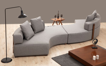 Ugaona sofa Gondol-5 (CHL-SAĞ-CHL-SAĞ) - Siva