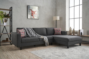 Ugaona sofa Kelj Linen desno - antracit