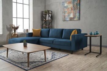 Ugaona sofa Kelj Velvet lijevo - ulje zeleno